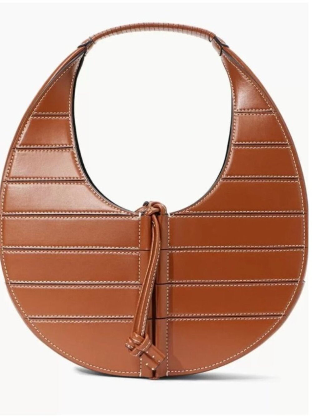STAUD Crescent Shoulder Bag in Cognac Brown